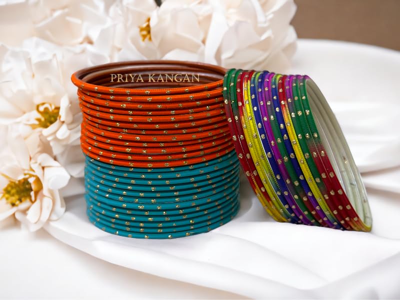 Exotic Nion Dot Matte Finish Metal Bangles For Indian Attires